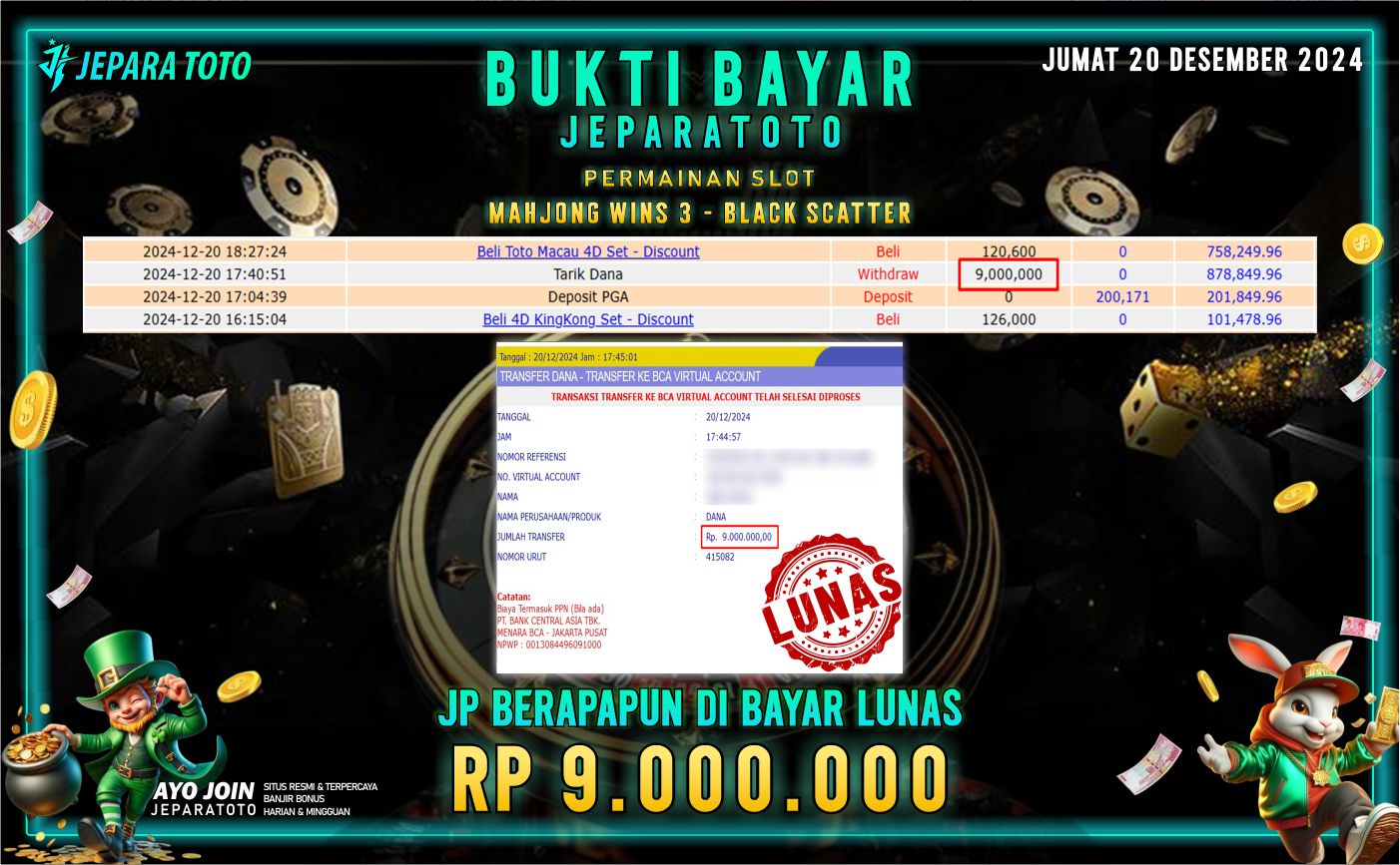 BUKTI KEMENANGAN SLOT MAHJONG WINS 3 – BLACK SCATTER MEMBER JEPARATOTO